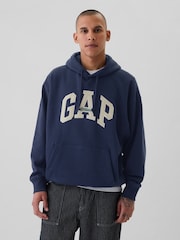 Blau - Gap – Heritage – schwerer Hoodie mit Logo - Bild 1 von 4