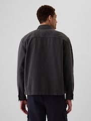 Czarny - Dżinsowa kurtka koszulowa Gap Denim Cargo - Image 2 of 5