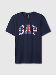 Gap Blue Britain Everyday Logo 100% Cotton Crew Neck Short Sleeve T-Shirt - Image 5 of 5