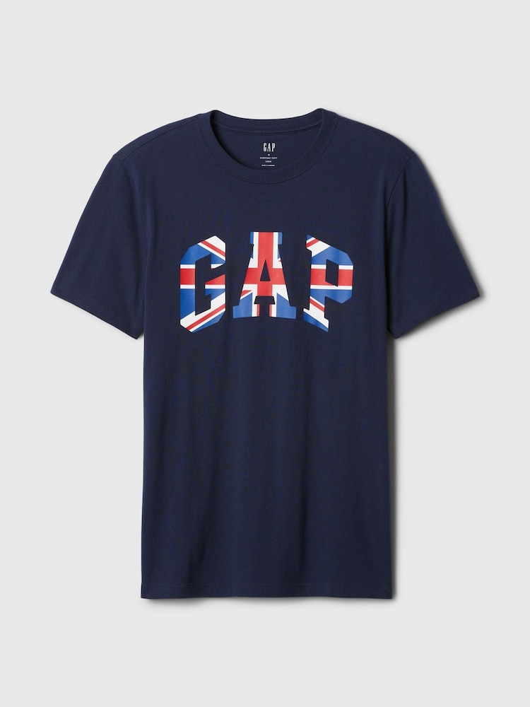 Gap Blue Britain Everyday Logo 100% Cotton Crew Neck Short Sleeve T-Shirt - Image 5 of 5