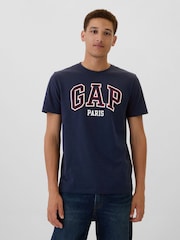 Blauw Paris - Gap - Everyday - 100% Katoenen T-shirt met logo, ronde hals en korte mouwen - Image 1 of 5