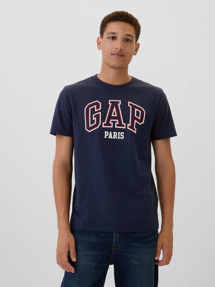 Blauw Paris - Gap - Everyday - 100% Katoenen T-shirt met logo, ronde hals en korte mouwen - Image 1 of 5
