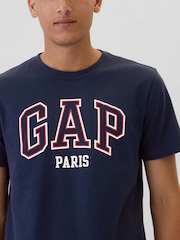 Blauw Paris - Gap - Everyday - 100% Katoenen T-shirt met logo, ronde hals en korte mouwen - Image 4 of 5