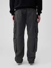 Gap Black Loose Fit Double Pocket Cargo Jeans - Image 3 of 5