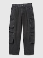 Gap Black Loose Fit Double Pocket Cargo Jeans - Image 5 of 5