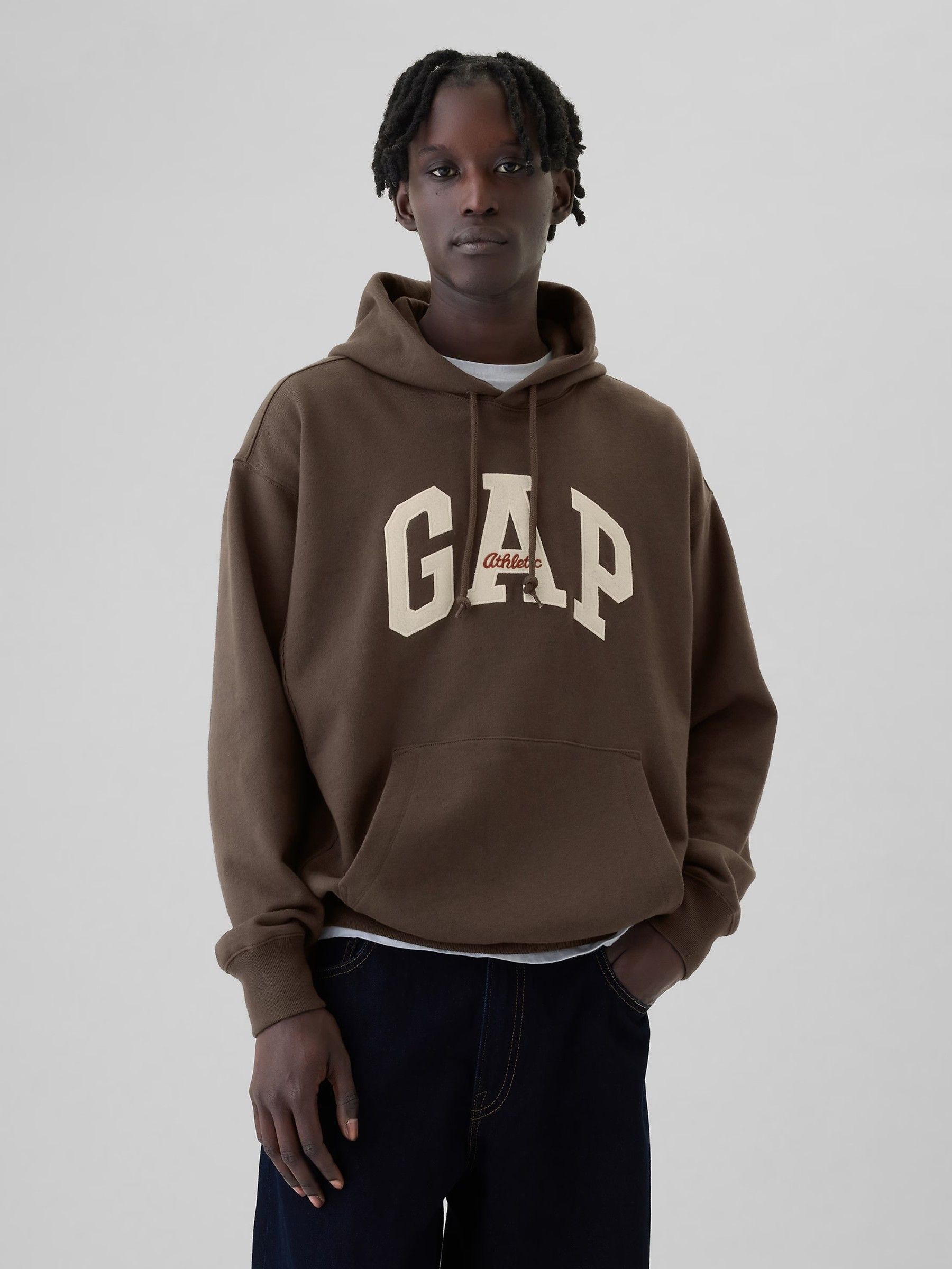 Buy Gap Brown Heavyweight Heritage Logo Hoodie from Next Ireland