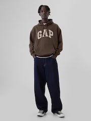 Gap Brown Heavyweight Heritage Logo Hoodie - Image 3 of 5