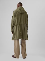 Gap хлопковая парка в стиле милитари с капюшоном - Image 2 of 5