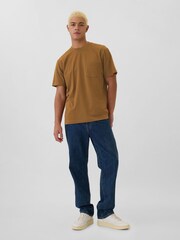 Gap Brown Original Pocket 100% Cotton Crew Neck Short Sleeve T-Shirt - Image 3 of 4