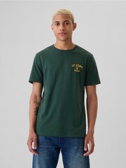 Gap Green Everyday Athletic Graphic 100% Cotton Short Sleeve T-Shirt - Image 1 of 4