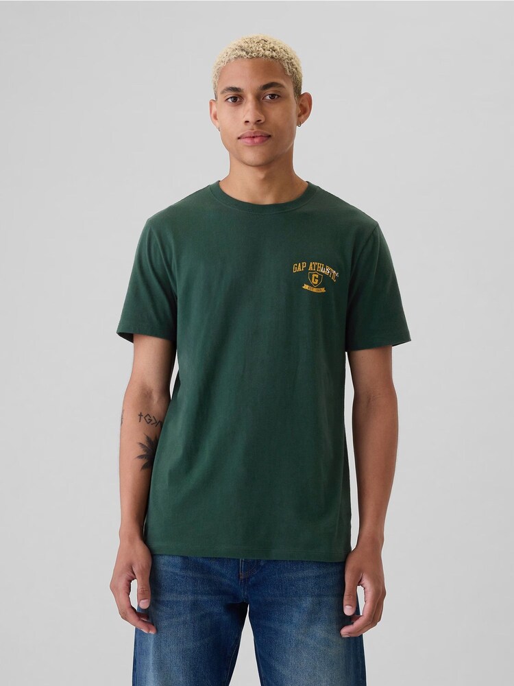 Gap Green Everyday Athletic Graphic 100% Cotton Short Sleeve T-Shirt - Image 1 of 4