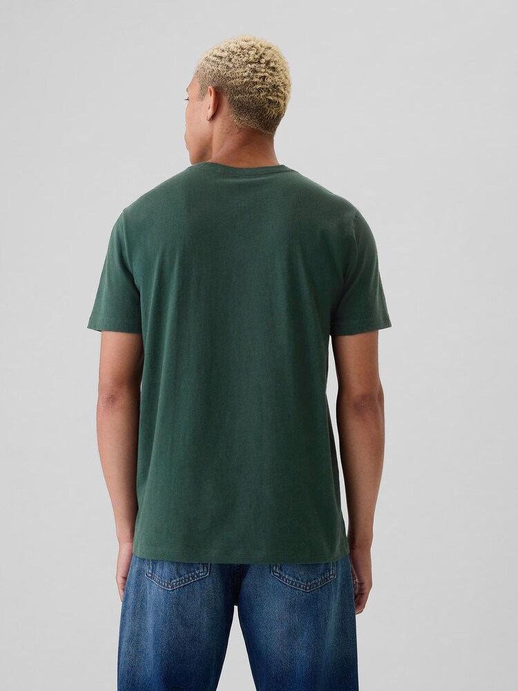 Gap Green Everyday Athletic Graphic 100% Cotton Short Sleeve T-Shirt - Image 2 of 4 Gap Green Everyday Athletic Graphic 100% Cotton Short Sleeve T-Shirt - Image 2 of 4