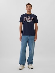 Gap Blue London Everyday Logo 100% Cotton Crew Neck Short Sleeve T-Shirt - Image 3 of 5