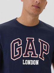 Gap Blue London Everyday Logo 100% Cotton Crew Neck Short Sleeve T-Shirt - Image 4 of 5