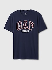 Gap Blue London Everyday Logo 100% Cotton Crew Neck Short Sleeve T-Shirt - Image 5 of 5
