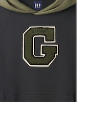 Gap Black Heavyweight Colourblock Varsity Logo Hoodie - Image 4 of 4