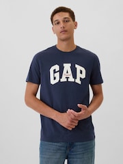 Gap Navy Blue Everyday Original Logo 100% Cotton Crew Neck Short Sleeve T-Shirt - Image 1 of 5