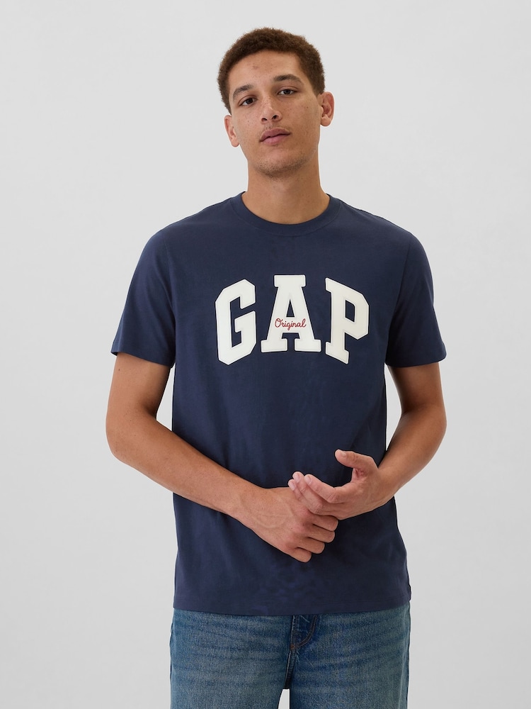 Gap Navy Blue Everyday Original Logo 100% Cotton Crew Neck Short Sleeve T-Shirt - Image 1 of 5