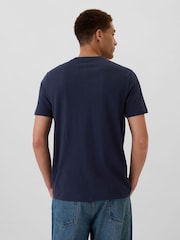 Gap Navy Blue Everyday Original Logo 100% Cotton Crew Neck Short Sleeve T-Shirt - Image 2 of 5
