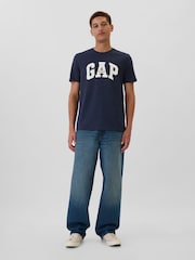 Gap Navy Blue Everyday Original Logo 100% Cotton Crew Neck Short Sleeve T-Shirt - Image 3 of 5