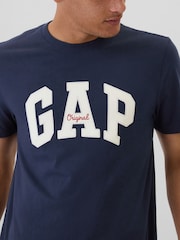 Gap Navy Blue Everyday Original Logo 100% Cotton Crew Neck Short Sleeve T-Shirt - Image 4 of 5