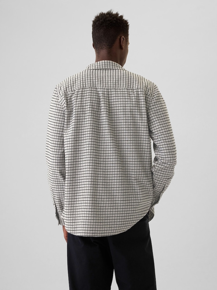 Gap Grey Midweight Cotton Long Sleeve Flannel Shirt - Image 2 of 5