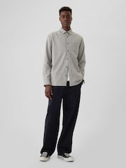 Gap Grey Midweight Cotton Long Sleeve Flannel Shirt - Image 3 of 5