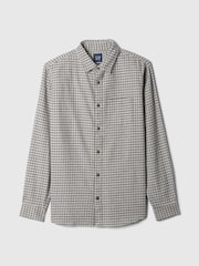 Gap Grey Midweight Cotton Long Sleeve Flannel Shirt - Image 4 of 5
