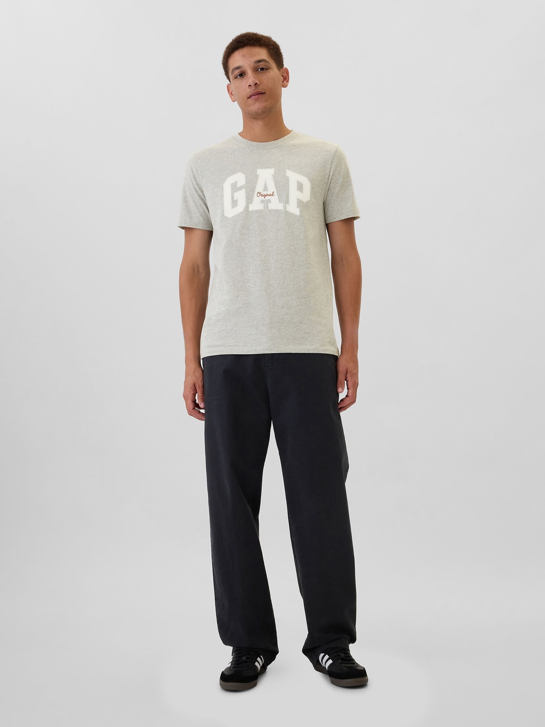 Buy Gap Grey Everyday Original Logo 100% Cotton Crew Neck Short Sleeve ...