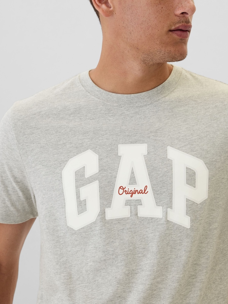 Grijs - Gap - Everyday Original Logo 100% Katoenen T-shirt met ronde hals en korte mouwen - Image 4 of 5