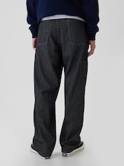 Gap Black Stripe Railroad Utility Baggy Jeans - Image 3 of 5