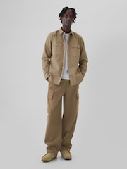 Gap Beige Baggy Cargo Jeans - Image 1 of 5