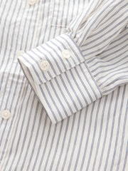 Black/White Long Sleeve Lightweight Button Down Shirt - Image 7 of 8