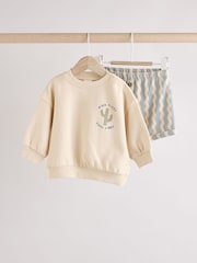 Rayas neutras - Baby Sweatshirt and Shorts Set - Imagen 5 de 14