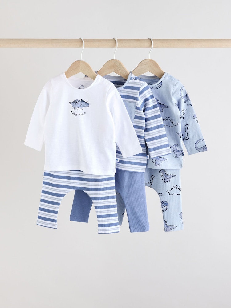 Blue Dino Baby Tops and Leggings 6 Piece Set - Image 1 of 1