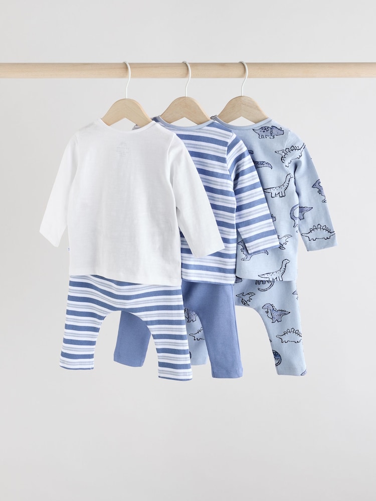 Blue Dino Baby Tops and Leggings 6 Piece Set - Image 10 of 16