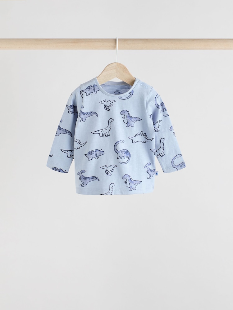 Blue Dino Baby Tops and Leggings 6 Piece Set - Image 8 of 16