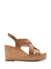 Clarks Natural Wide Fit (E) Leather Sabina Sling Sandals - Image 1 of 7