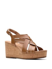 Clarks Natural Wide Fit (E) Leather Sabina Sling Sandals - Image 3 of 7