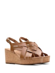 Clarks Natural Wide Fit (E) Leather Sabina Sling Sandals - Image 4 of 7