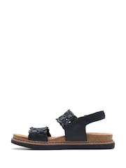 Clarks Black Wide Fit (E) Arwell Glide Sandals - Image 2 of 7