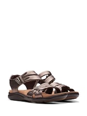 Clarks Natural Wide Fit (E) Leather Kitly Ave Sandals - Image 4 of 7