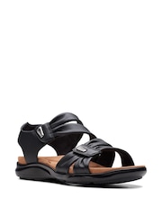 Clarks Black Wide Fit (E) Leather Kitly Ave Sandals - Image 4 of 7