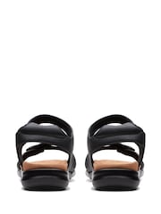 Clarks Black Wide Fit (E) Leather Kitly Ave Sandals - Image 6 of 7