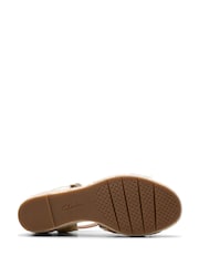 Clarks Gold Wide Fit (E) Leather Sabina Sling Sandals - Image 7 of 7