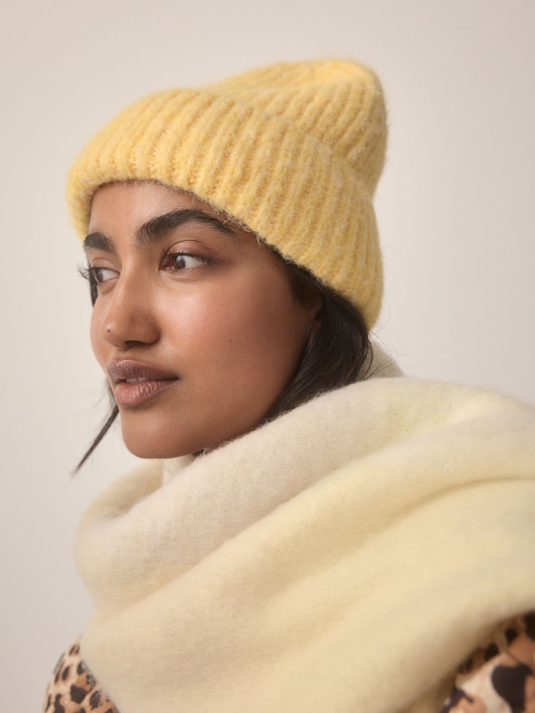 Buttermilk Yellow Knitted Beanie Hat - Image 1 of 9