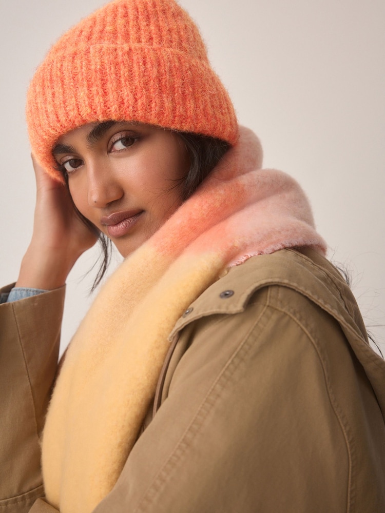 Coral Knitted Beanie Hat - Image 1 of 4