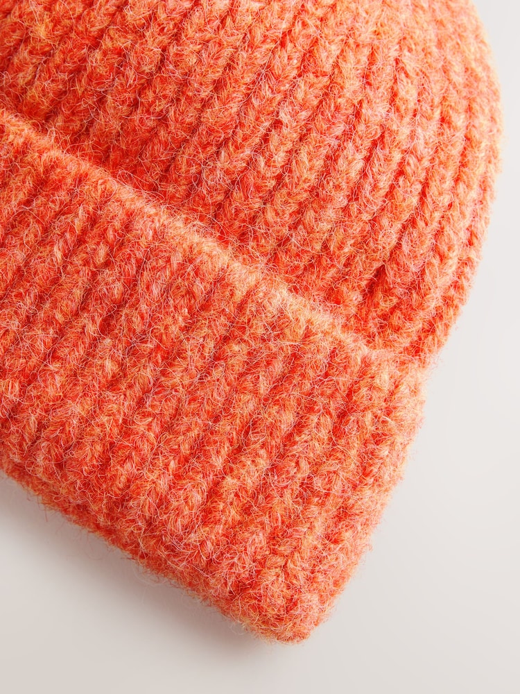 Coral Knitted Beanie Hat - Image 7 of 7 Coral Knitted Beanie Hat - Image 7 of 7