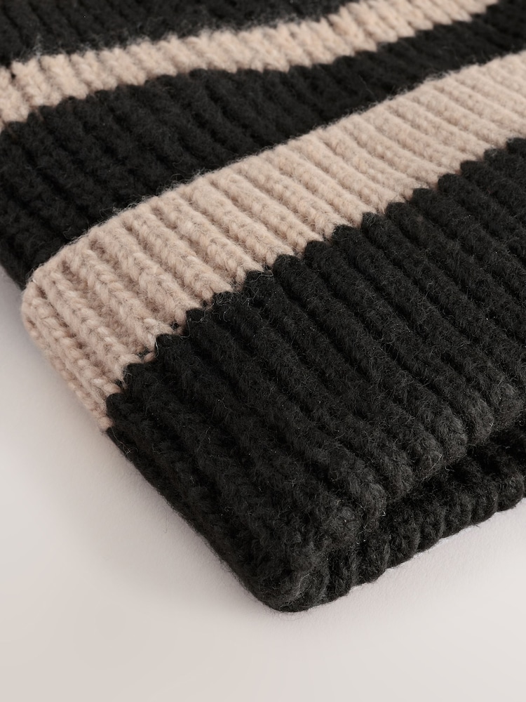 Black/White Stripe Pom Hat - Image 5 of 5