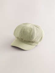 Sage Green Baker Boy 100% Cotton Hat - Image 6 of 8